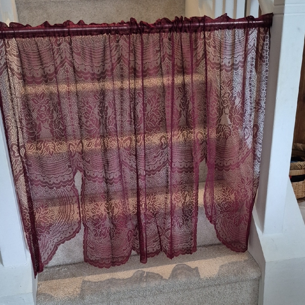 Semi Sheer Fan Swag Curtain 58" X 36"